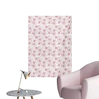 Anzhutwelve Abstract Home Decor Wall Pale Toned Water Lilies Dotted Heart Design Valentines Day Inspired ImageDried Rose White W20 xL28 Art Poster