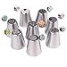 16 Sets Frosted Tips Russian Piping Tips Icing Nozzles, Cake Decorating Supplies, Coming with 16 Cupcake Cups and 30 Large Pastry Bags and Colors Couplers.