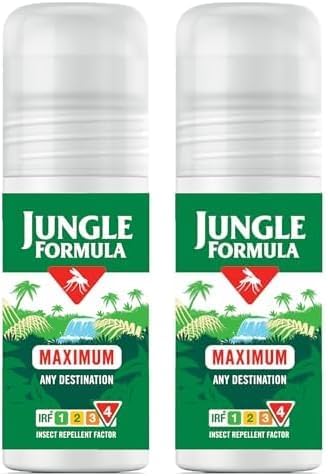 Jungle Formula Maximum Insect Repellent 50ml Roll-On Pack of 2 DEET 50%