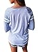Dearlovers Women Long Sleeve Casual Baseball Top Blouses Large Size Blue