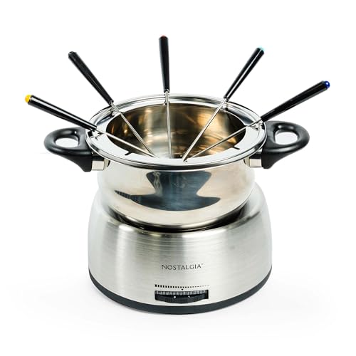 Nostalgia 6Cup Electric Fondue Pot Set For Cheese & Chocolate 6