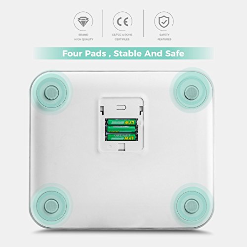 Yahey Body Weight Scales,Digital Bathroom Scales,Large Backlit Display High Accuracy Ultra Thin Tempered Glass with Unit kg/lb/st, Weight Capacity 400 Pounds,Best Christmas Gifts