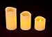 Lily's Home Everlasting Flameless Pillar LED Candle, Wax Melted Edge with Drip Effect, Set of 3