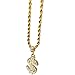 TUOKAY Fake Gold Rope Chain for Men with Dollar Sign Pendant Iced Out Necklace for Rapper, Sparkling Dollar Symbol Gold Chain for Rap Gangsta, 24 inches