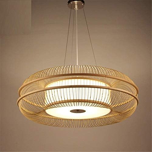 WHKHY Japanese Professional, Bamboo Wood Chandeliers Pendant Lights Lamp Dining Room Bedrooms Lobby Hall Lantern Hall Cord Balcony Bamboo Study Light, D65H23 Centimeters
