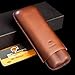 Brown Genuine Leather 2 ct Adjustable Cigar Case Travel Holder