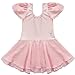 TiaoBug Girls Ballet Tutu Dance Dress Costume Kids Gymnastics Leotard Skirt Size 3-4 Pink