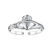 BFF Spiritual Irish Lovers Traditional Celtic Claddagh Heart Midi Toe Ring Band For Teen Women .925 Silver Sterling Adjustable
