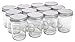 North Mountain Supply 8 Ounce Glass Regular Mouth Tapered Mason Canning Jars - With Silver Safety Button Lids - Case of 12