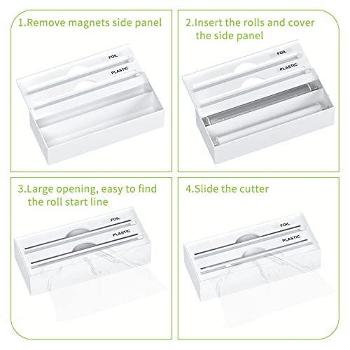 Foil And Plastic Wrap Organizer,PILIPILI Cling Film Cutter 2 In 1