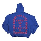 Cristees Design Yeezus Tour Legendary Blue Hoodie - Yeezy - I Feel Like Pablo (Medium, Royal Blue)