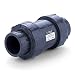 HYDROSEAL Sharkfellow 1'' PVC True Union Ball Check Valve with Full Port, ASTM F1970, with EPDM Seals, Corrosion-Free, Service Free, Rated at 200 PSI @73F, Gray, 1 inch Socket (1'')