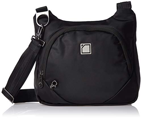 Lewis N. Clark Women's RFID Blocking Technology, Slash Resistant Material Adjustable Shoulder Strap, Onyx