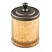 InterDesign Alston Bathroom Vanity Jar – Storage Canister for Cotton Balls, Swabs, Cosmetic Pads, Amber/Bronze