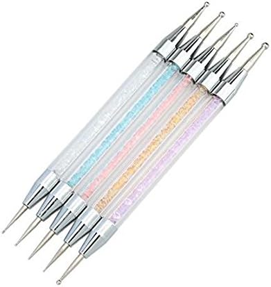 RELINDA (TM) 2 Ways Acrylic Handle Nail Art Design Painting Dotting Pens Brushes, 5 PCs