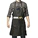 Heavy Duty Denim Jean Tool Apron with Pockets Waterpoof Waxed Canvas Apron for Men and Women Adjustable Work Apron