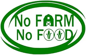 No Farm No Food Green Oval Vinyl Decal Sticker for Car Truck Van Window (5.9” x 3.1