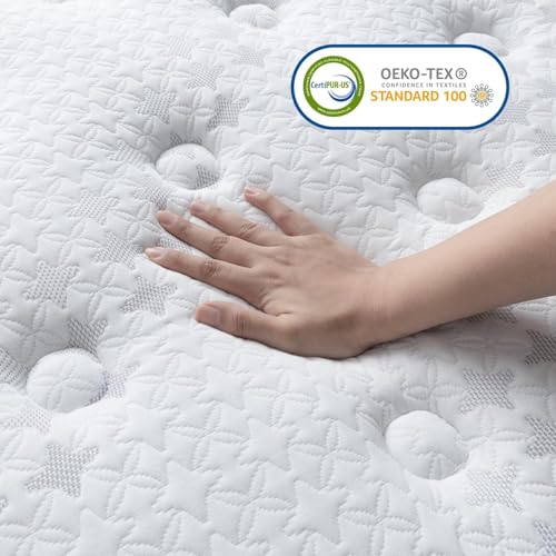 BedStory Double Mattress Firm, 6 Inch Deep Sleep Full Size Hybrid Mattress with Upgraded Coils for Extra Hip ＆ Lumbar Support, Spine Alignment, Fiberglass-Free, CertiPUR-US Certified, 365-Night Trial