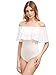 Verdusa Women's Off The Shoulder Short Sleeve Ruffle Bodysuit White L