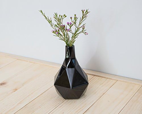 Geometric ceramic Bud vase in Black