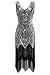 Metme Women's 1920s Vintage Flapper Fringe Beaded Great Gatsby Party Dress, Champagne, XX-Large primary