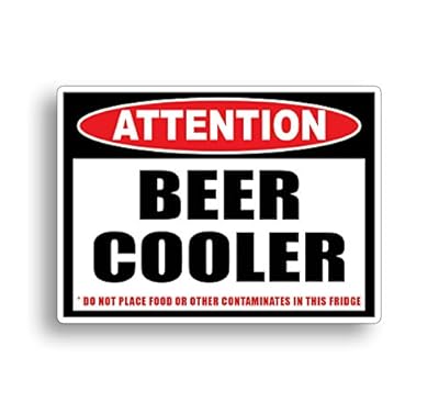 BEER COOLER Warning Sticker Funny Caution Attention Drink Drinking Party Vinyl Decal