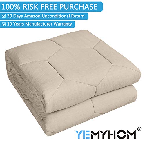 YEMYHOM 100 Cotton Weighted Blanket Adult Bed Heavy Blankets with