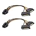 Cable Matters 2-Pack 6 Pin PCIe to Dual SATA Power Cable, 2X SATA to 6 Pin PCIe - 4 Inches primary