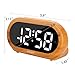 USCCE Home Small Digital Alarm Clock - 0-100% Dimmer, Easy to Set, Adjustable Alarm Volume with 5 Alarm Sounds, USB Charger, Snooze, 12/24Hr, Compact Clock for Bedrooms, Bedside, Desk(Wood Grain)