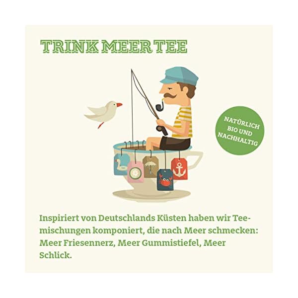Trink Meer Tee LAND IN SICHT - Bio Früchte-Kräutertee | hocharomatisch | Mandarine und Vanille Geschmack | Biotee in… – Bild 7