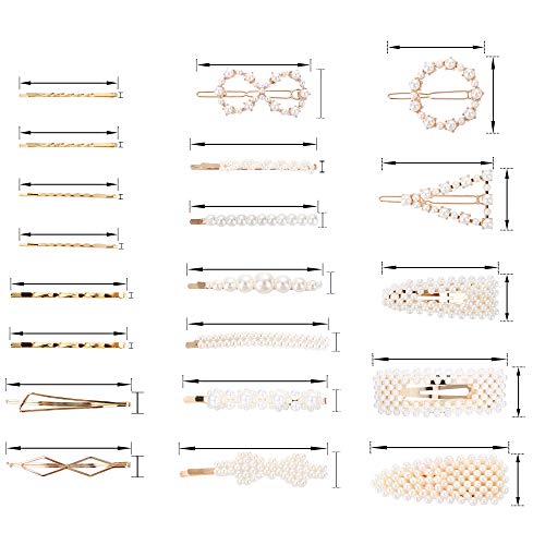 Milacolato 20 Pcs Pearl Hair Clips Artificial Pearl Hair Pins for Women Girls Elegant Handmade Fashion Hair Accessories Pearl Hair Clips for Party Wedding Daily
