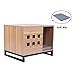BBvilla Rectangle Wooden Pet House Ins Style Log Cabin with Entrance and Vents, Indoor Kennel for Small Dogs/Pets/Cats with Bed Mat
