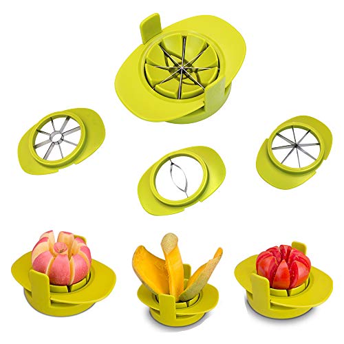 M-Aimee Apple Corer Slicer Cutter/Tomato Mango Slicer/4 In 1 Stainles Steel Multifunction Kitchen Gadget Fruit Cutter,With Free 10 Fruit Forks