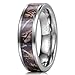 King Will 8mm Camo Trees Leaves Tungsten Carbide Ring Camouflage Hunting Polished Finish Comfort Fit(10.5)