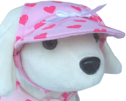 UP Collection Bow Cap for Dogs, Fuchsia Hearts, Medium