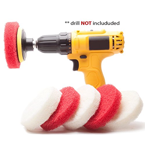 Scumbusting scrub pad with drill attachment kit - autom…