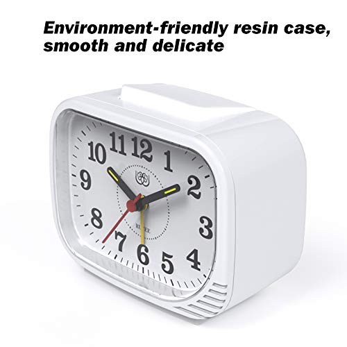 Small Analog Alarm Clock, Battery Operated, Non Ticking Silent, Night