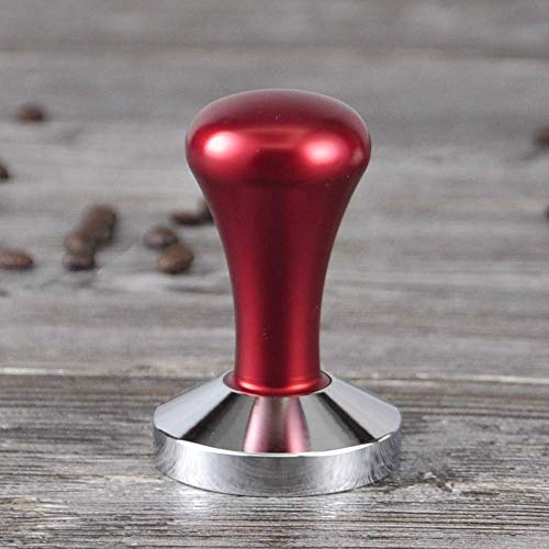 Coffee Tamper,Stainless Steel Coffee Tamper, 58 mm Coffee Press Tool,Tamper Flat Pressure Base. (RED
