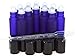 New 10ml Cobalt Blue Glass Roll-on Empty Refillable Bottles with Black Cap Perfect for Aromatherapy Perfumes Essential Oils Lip Gloss and More, Comes with One 3ml Plastic Dropper, Pack of 12