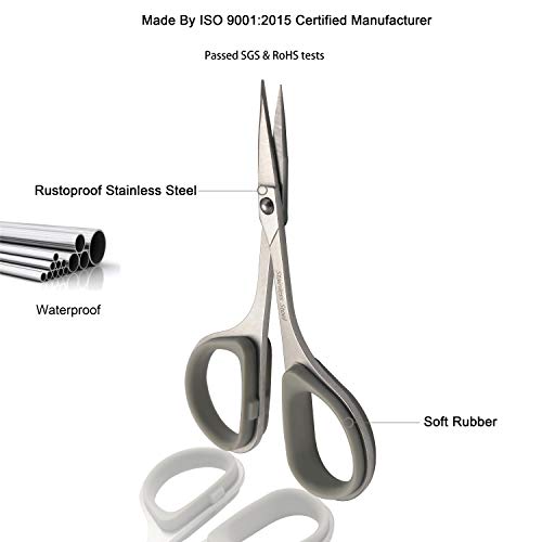 Stainless Steel Mustache Beard Facial Hair Trimming Scissor Set with Safety Cover