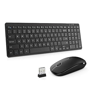 Keyboard-and-Mouse-Jelly-Comb-24G-Wireless-Ultra-Slim-Full-Size-Keyboard-Mouse-Set-Combo-QWERTY-UK-Layout-for-Computer-Laptop-Desktop-with-USB-Ports-Black Keyboard and Mouse, Jelly Comb 2.4G Wireless Ultra Slim Full Size Keyboard & Mouse Set Combo QWERTY UK Layout for…