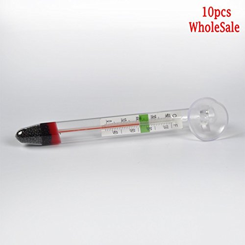 10 pcs Mini Fish Tank Aquarium Thermometer Household Temperature Measurement Glass with Suction Cup
