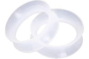 Pierced Owl Clear Ultra Thin Double Flared Silicone Saddle Tunnel Plugs, Sold as a Pair