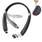 Bluetooth Headset with Carrying Case,Hobest Foldable V4.1 Wireless Bluetooth Headphones,Retractable Sweatproof Neckband Stereo Bluetooth Earphones for Bluetooth Enabled Devices