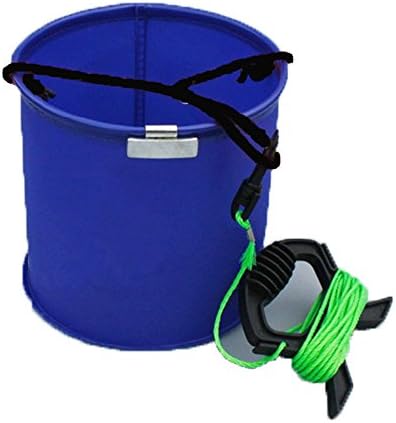 Collapsible Camping Bucket/Foldable Cylindrical EVA Water Bucket/Waterproof Folding Fishing Bucket Outdoor Barrel Fishing Pail (blue)