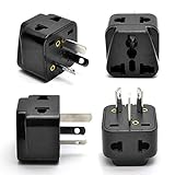 Australia, New Zealand, China Power Plug Adapter by OREI, AU Travel Adapter 2 in 1 USA Grounded Outlet Universal Socket - Type I - Fiji, Argentina - 4 Pack