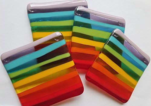 Funky fused glass coasters - Set of 4 Coasters