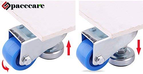 SPACECARE 4 Rubber Locking Swivel Wheels Telescopic Furniture Dolly Roller with Size Adjustable-STFD003 - Thumbnail 3