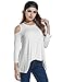 Zeagoo Women's Cold Shoulder 3/4 Sleeve Solid Casual Loose Tunic Blouse Tops