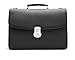 SAGEBROWN Black Full Grain Harvard Leather Briefcase
